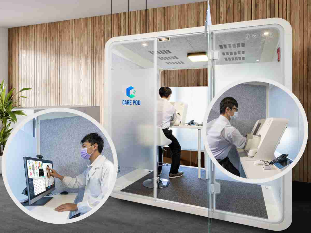 达擎于医疗科技展中展出＂远距诊疗舱＂，，以因应医疗数字化及社会高龄化趋势下、、、复诊及慢性病患等族群对于远距看诊需求逐渐升高所推出的创新整合方案。。多功能合一、、高隐私性的远距诊疗舱可根据病患端与医师端的不同需求，，提供弹性化及客制化功能，，节省医生和病患的精力及时间