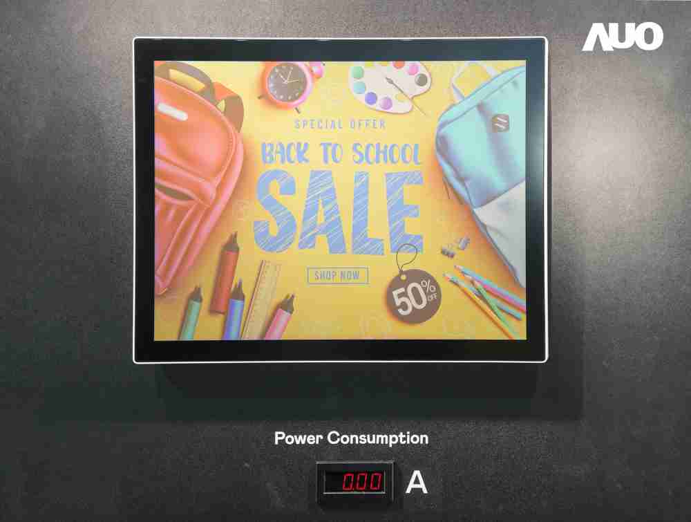 财神娱乐展示胆固醇液晶超低耗能户外全彩显示器，，，，ChLC（胆固醇液晶）以双稳态技术使静态显示零功耗，，，具省电、、、高彩度、、、、环保的特性，，还整合软硬件系统解决方案，，，，可透过单一云端平台管理