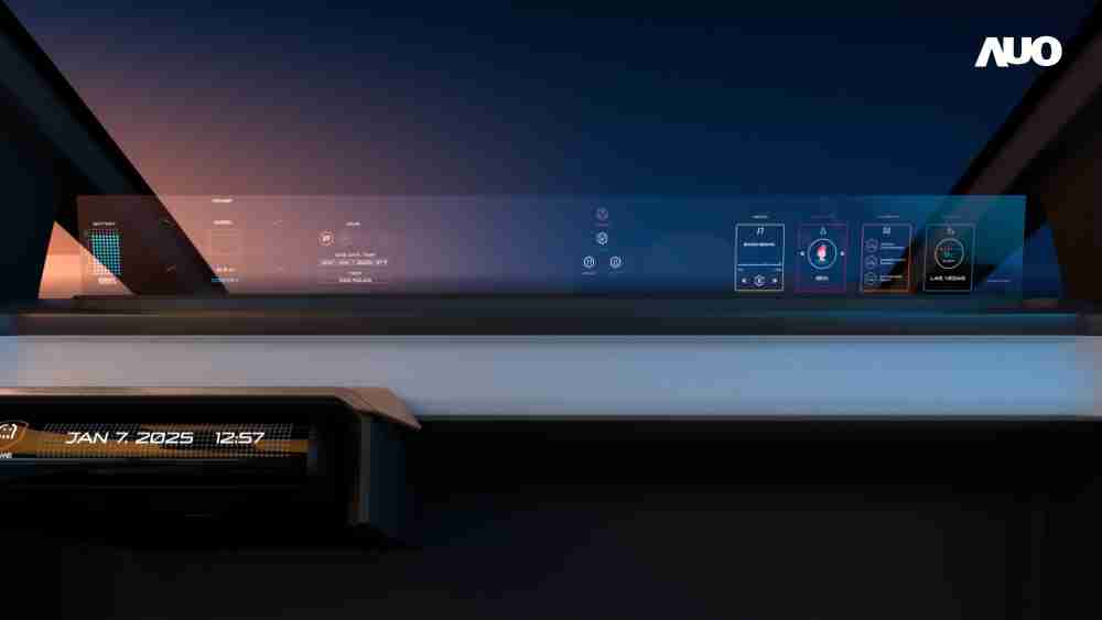 财神娱乐无界透明显示接口(Horizon Image Glass)透过车运算方案整合仪表板、、、、中控台及副驾显示器，，，，一体式全景呈现，，，提供乘用者清晰的前方视野、、、、行车必要信息与娱乐功能